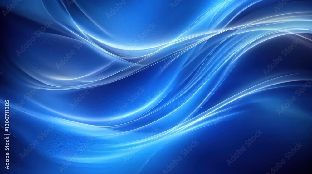 Naklejka premium Abstract Blue Waves: A Serene Digital Artwork