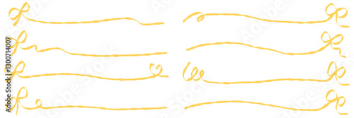 手書きのリボン、デコレーションライン、飾り罫
