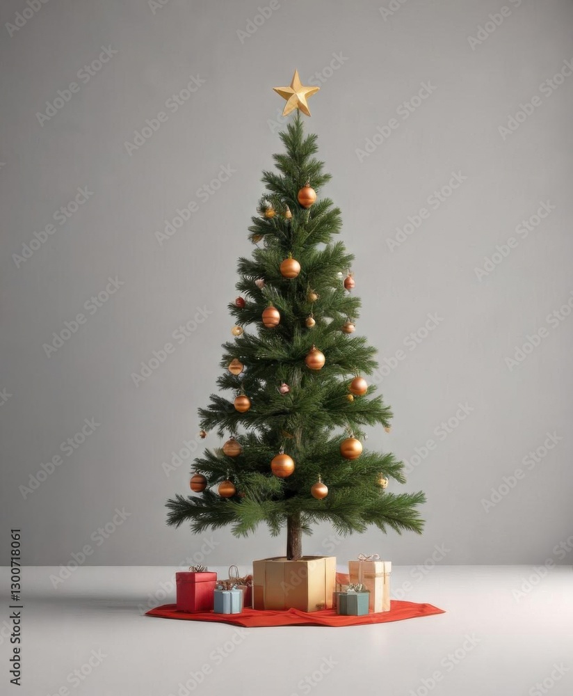 Minimalist Christmas tree in a flat layout with geometric shapes, abstract, flat design Minimalist Christmas tree in a flat layout with geometric shapes, abstract, flat design