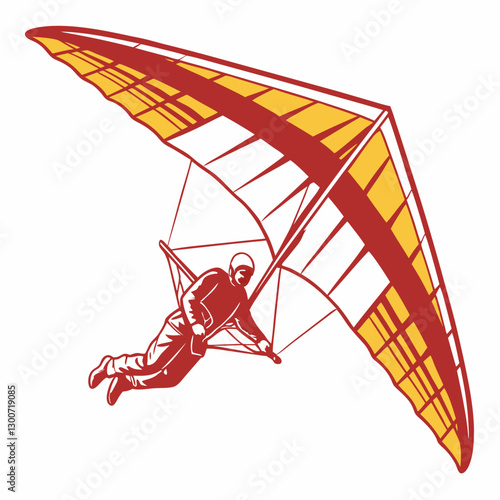 Hang glider  Silhouette vector illustration