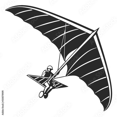 Hang glider  Silhouette vector illustration