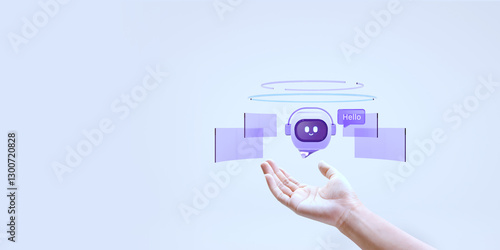 A hand showing technology, generative ai, artificial intelligence, cyber security, digital transformation, large language model, LLM