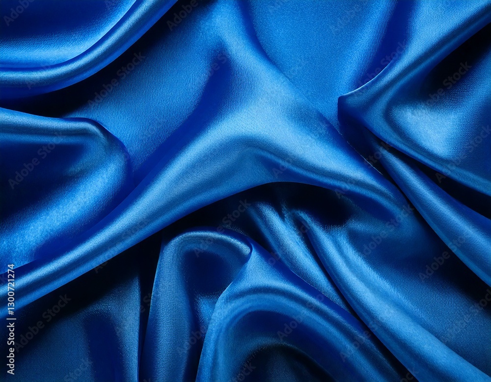 Obraz premium 青 サテン 布 シルク