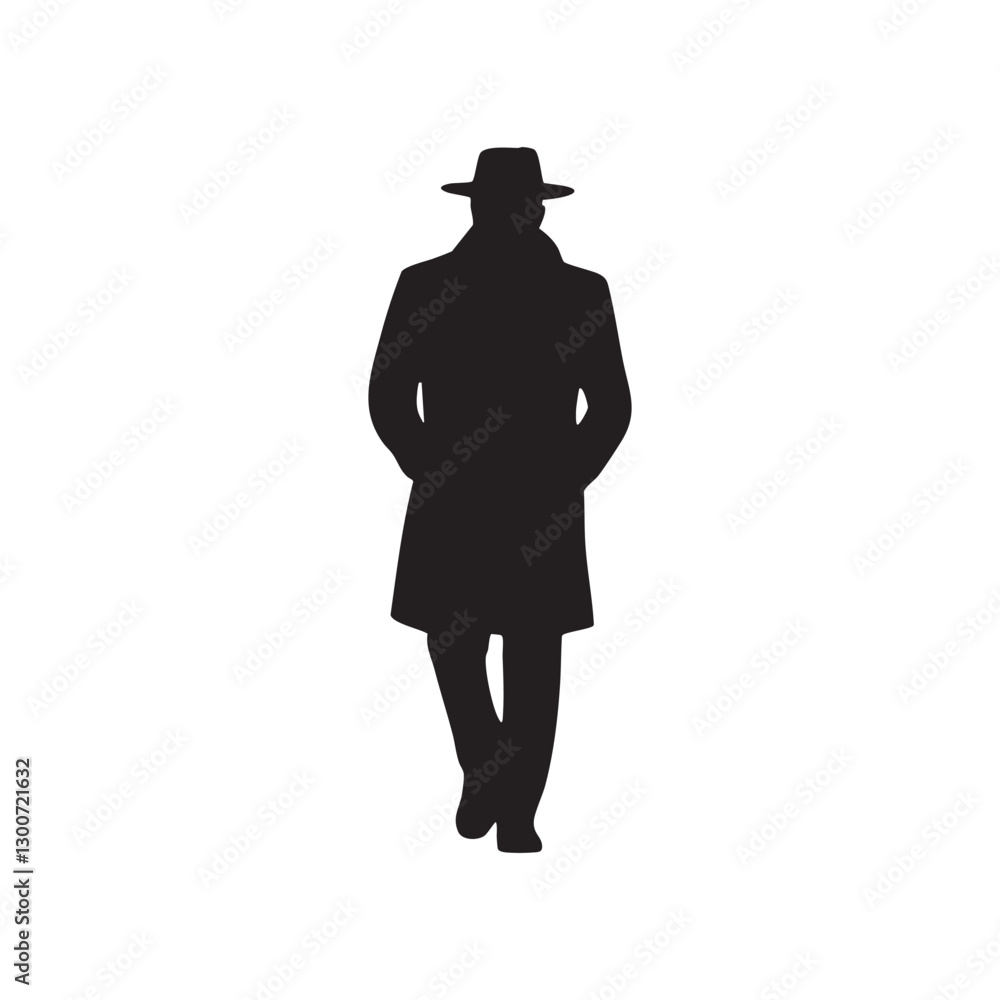 Classic Executive Black Silhouette Walking with Purpose Classic Executive Black Silhouette Walking with Purpose