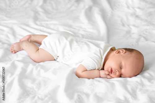 Cute little baby sleeping o...