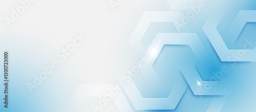 Abstract Blue Hexagonal Technology Background