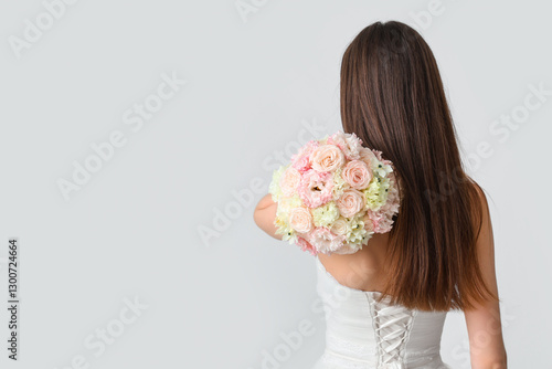 Beautiful bride with weddin...