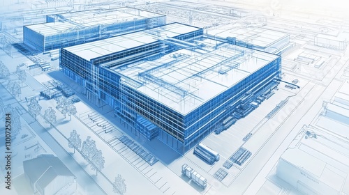 Industrial Building Blueprint and Design Concept