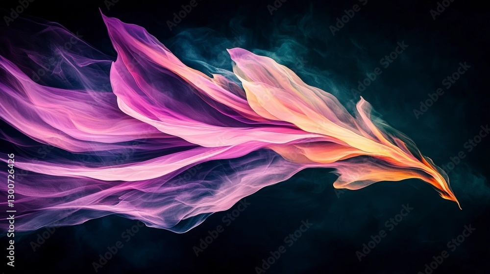 Obraz premium Abstract Swirling Purple Pink Flowing Fabric Art Design