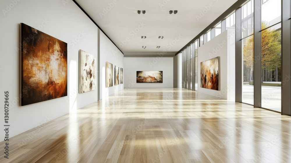 Obraz premium Explore a collection of exquisite art pieces showcased in a sleek environment.