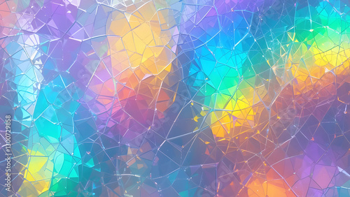 Colorful Cracked Glass Texture – Vibrant Abstract Background.
