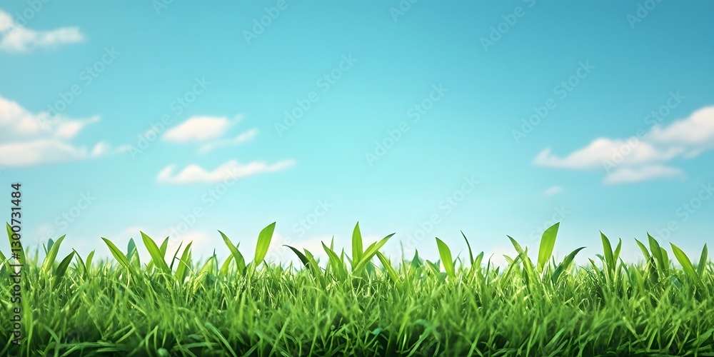 Obraz premium green grass and blue sky