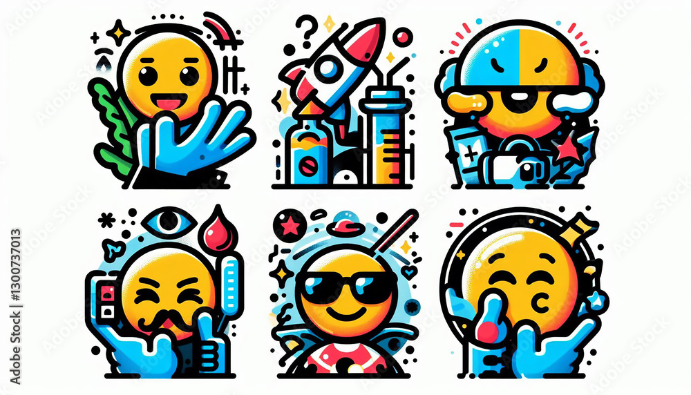 A creative touch to messaging with these fresh, original emoticons. A creative touch to messaging with these fresh, original emoticons.