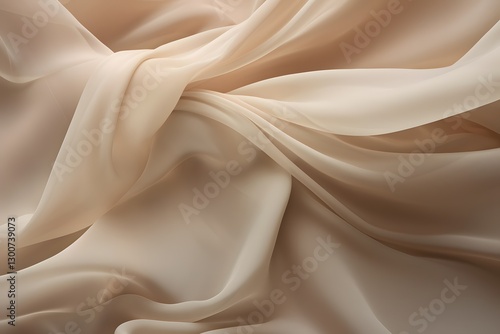 Soft silk fabric texture background. close up of beige silk fabric. Flowing Beige Fabric Texture