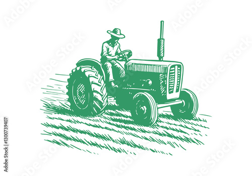 Farmer hand drawn sketch illustration vector