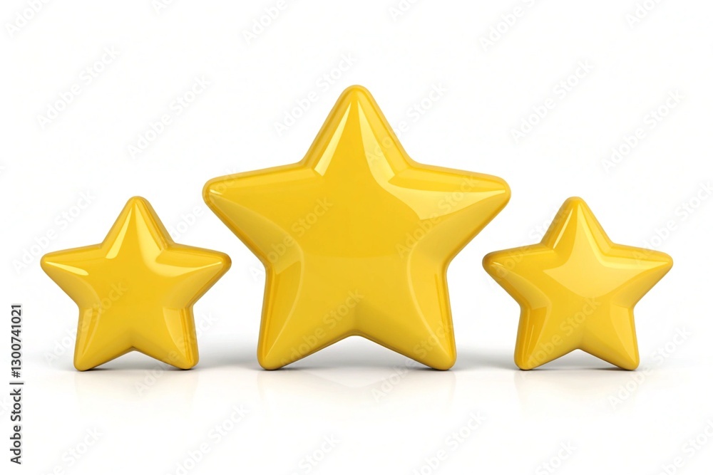 cheerful 3d yellow stars on white background for bright and simple visuals cheerful 3d yellow stars on white background for bright and simple visuals