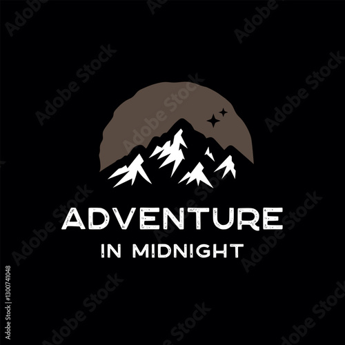 vintage rustic mouintain landscape for outdoor vacation adventure logo design
