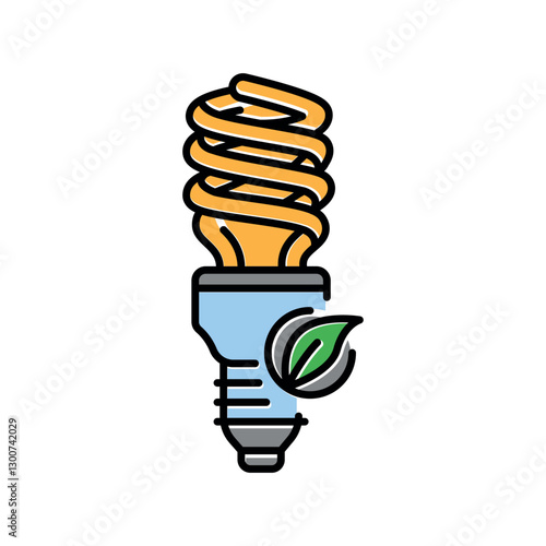 Energy-saving lamp color icon.