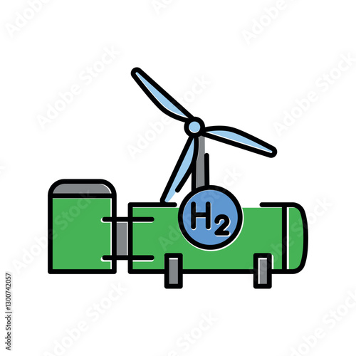 Wallpaper Mural Hydrogen energy color line icon. Torontodigital.ca