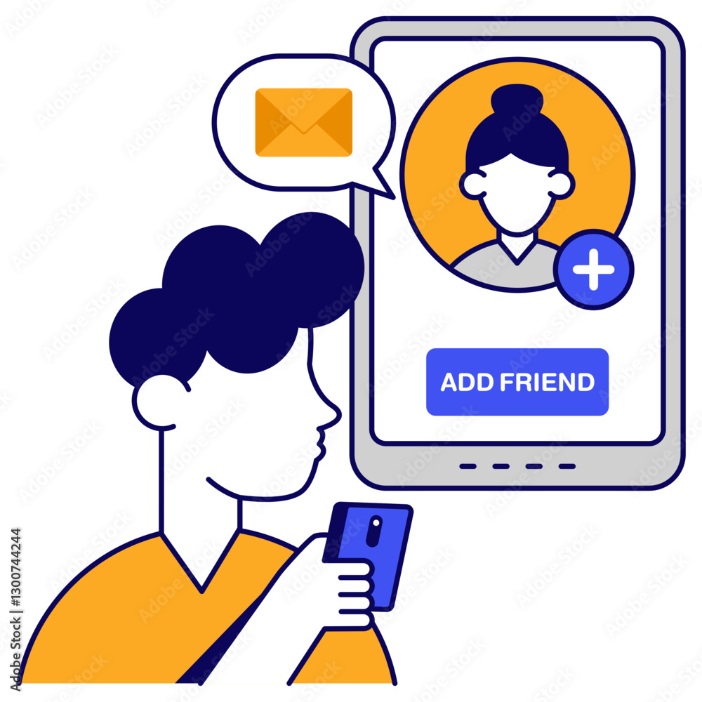 A unique design icon of add friend A unique design icon of add friend