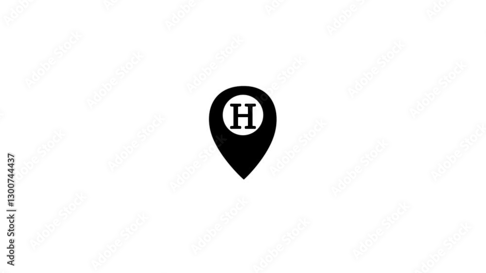 Location maps point helipad animation icon. on a white background. Location maps point helipad animation icon. on a white background.