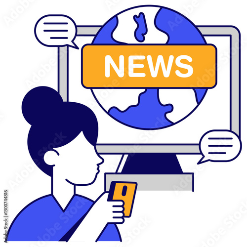 Trendy design icon of online news