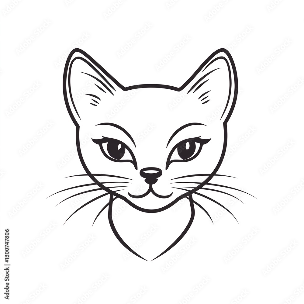 Elegant Minimalist Cat Face: Line Art Design. Perfect for branding, prints, or handmade gifts. Elegant Minimalist Cat Face: Line Art Design. Perfect for branding, prints, or handmade gifts.