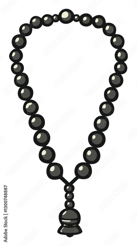 Obraz premium Tasbeeh prayer beads. Editable color vector