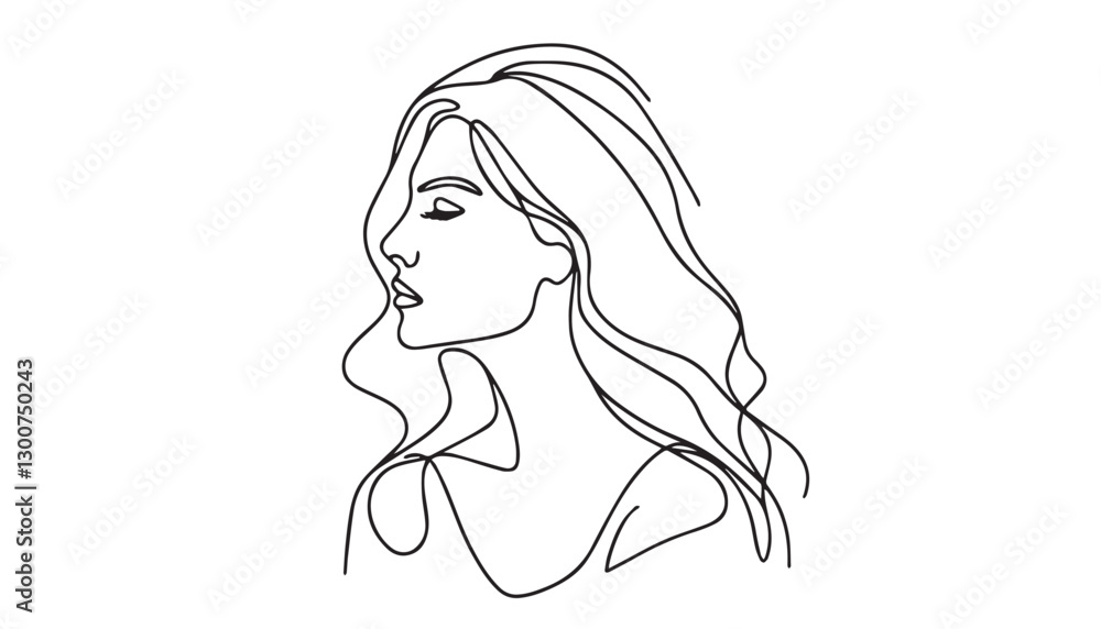 Continuous one single minimal line drawing woman Continuous one single minimal line drawing woman