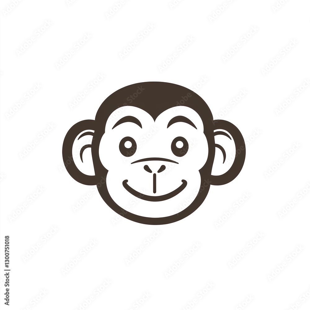 Charming minimalist monkey logo design, perfect for handmade gifts or playful branding. A simple, happy face. Charming minimalist monkey logo design, perfect for handmade gifts or playful branding. A simple, happy face.