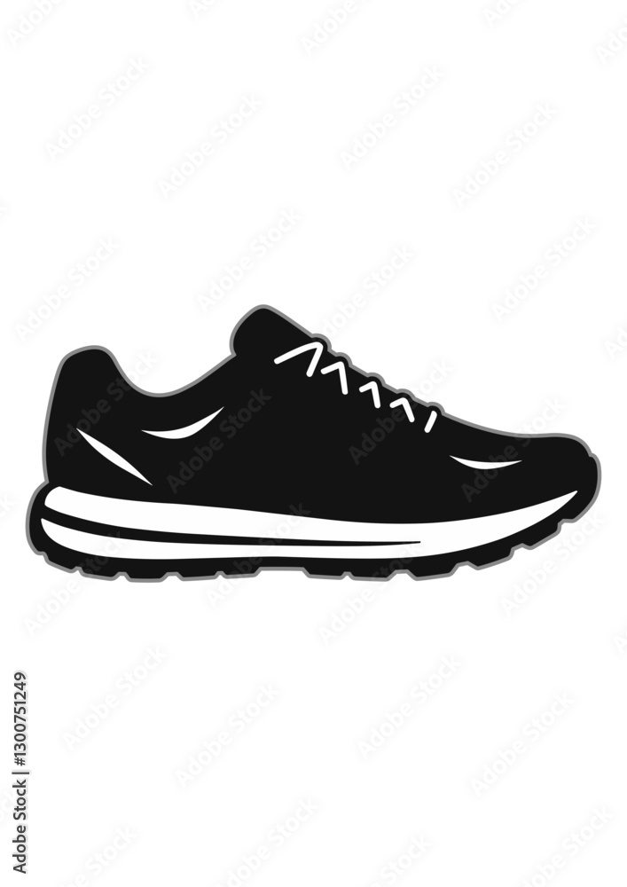 Stylized silhouette of a running shoe Stylized silhouette of a running shoe