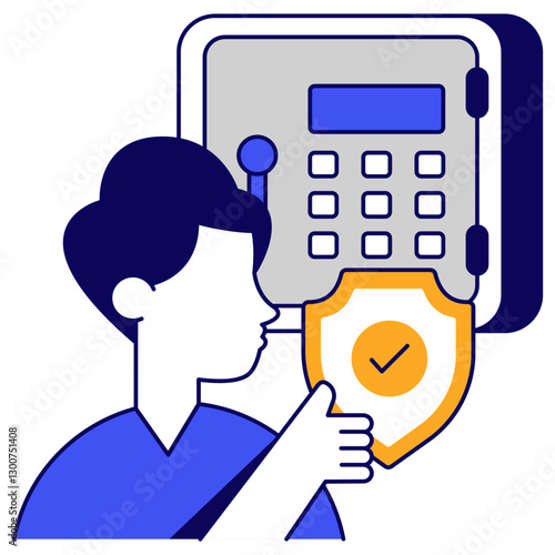 Modern design icon of secure bank vault