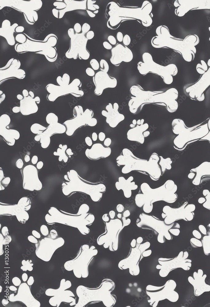 Seamless dog bone vector paw doodle background for pet lovers, animal patterns, dog bone wallpaper Seamless dog bone vector paw doodle background for pet lovers, animal patterns, dog bone wallpaper