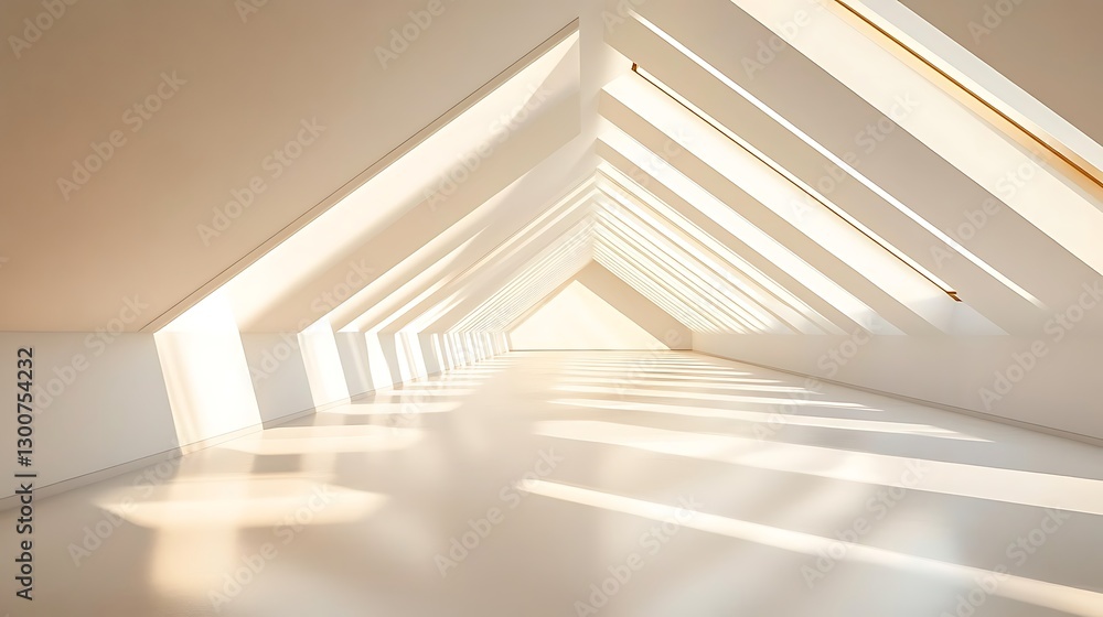 Bright Interior with Unique Architecture and Natural Light Streaming Through Bright Interior with Unique Architecture and Natural Light Streaming Through