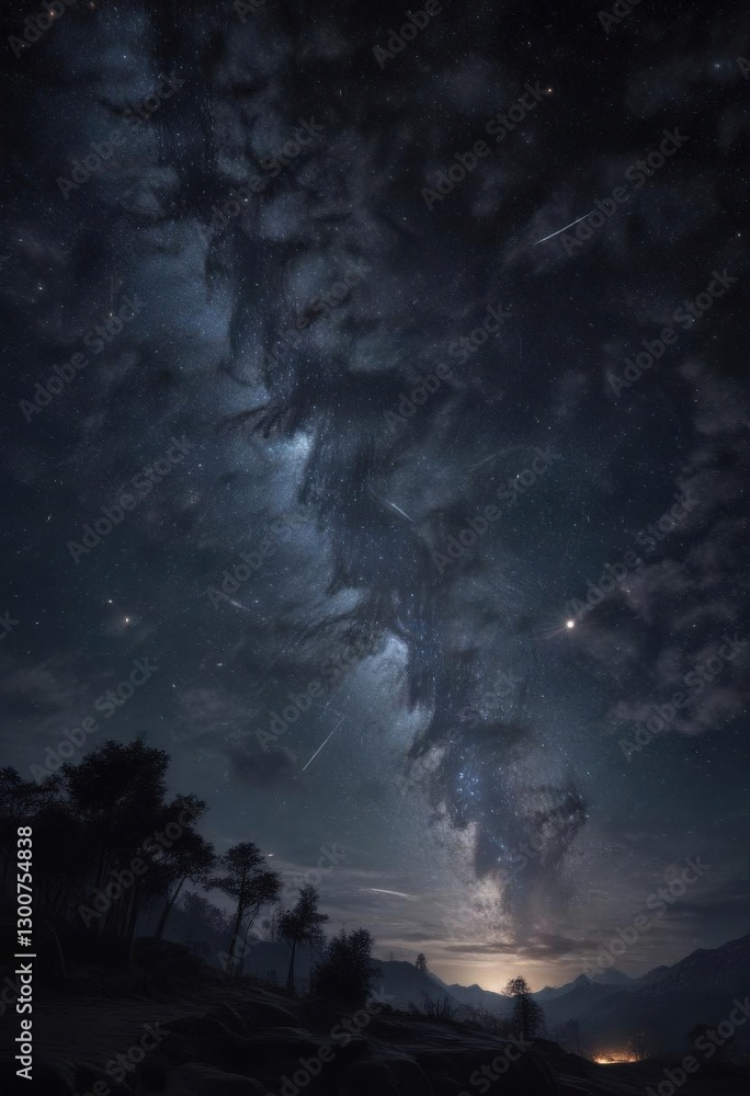 Celestial canvas with twinkling stars against dark night sky, stars, celestial bodies Celestial canvas with twinkling stars against dark night sky, stars, celestial bodies