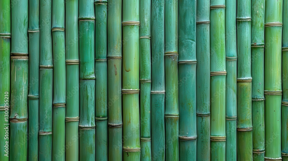 Fototapeta premium Close-up of vibrant green bamboo stalks, textured surface, natural background.