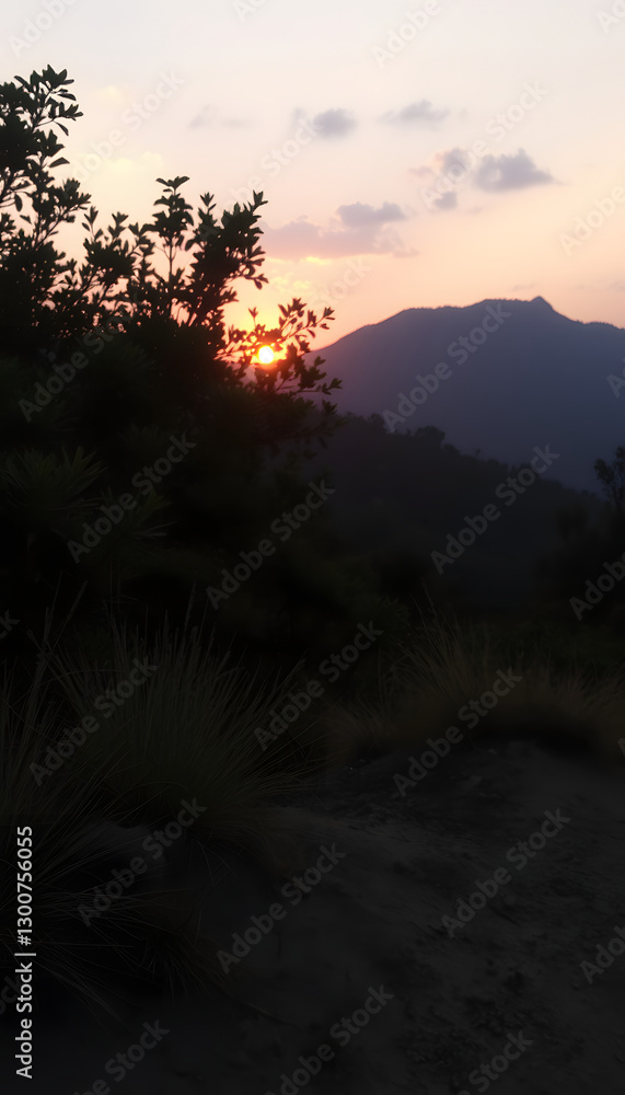 Fototapeta premium Sunset in Karina, Diffused lighting. with white shades