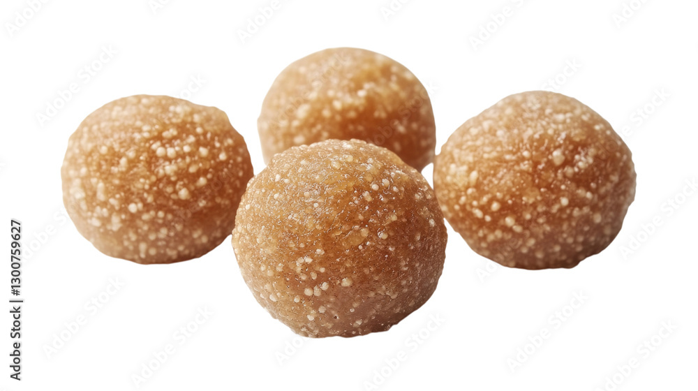 Delicious sesame seed balls made from jaggery, coconut, and nuts isolated on transparent background, PNG Delicious sesame seed balls made from jaggery, coconut, and nuts isolated on transparent background, PNG