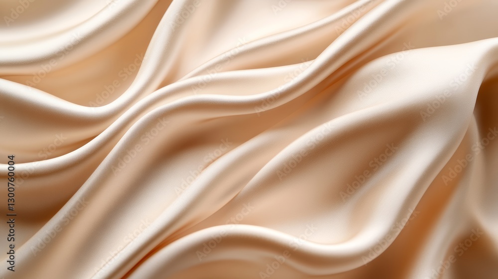 Luxurious beige silk fabric with elegant flowing waves Luxurious beige silk fabric with elegant flowing waves