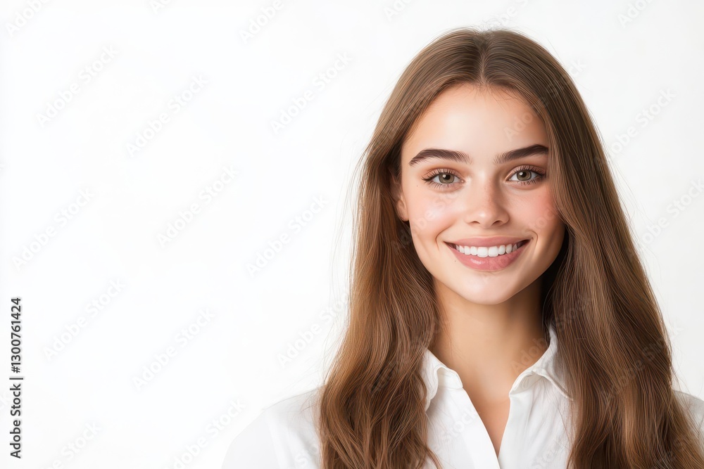 Woman presenting a new startup idea, business innovation, isolated on white background Woman presenting a new startup idea, business innovation, isolated on white background