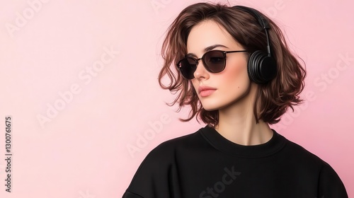 Wallpaper Mural Woman DJ leading a music event, leadership in entertainment, isolated on white background Torontodigital.ca