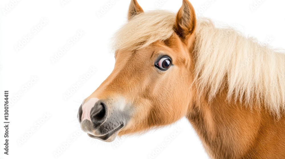 Fototapeta premium Surprised Miniature Horse Close Up Portrait