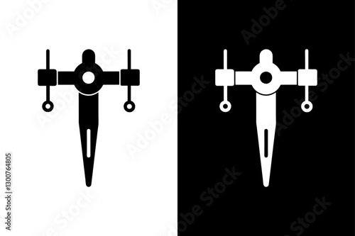 Black & White Vernier Caliper Icon Perfect for Technical Graphics.