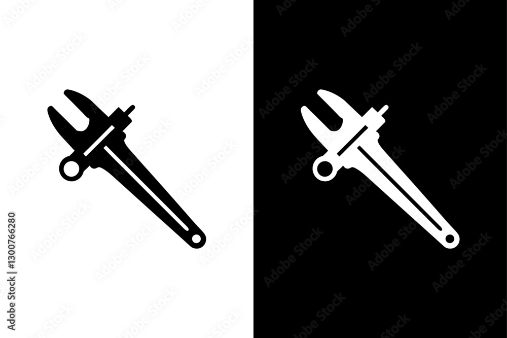 Black & White Vernier Caliper Icon Perfect for Technical Graphics.