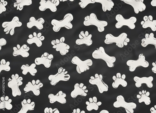 Seamless dog bone vector illustration of a dog paw doodle for pet owners,  pattern,  bone