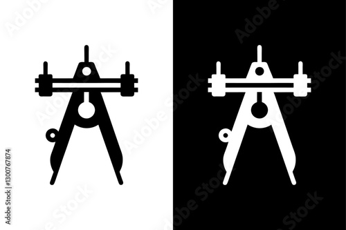 Slide Calipers Silhouette Vector Ideal for Engineering & Precision Work.