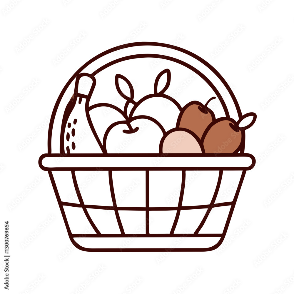 Fresh fruit basket with apples and pears, perfect for sharing Fresh fruit basket with apples and pears, perfect for sharing