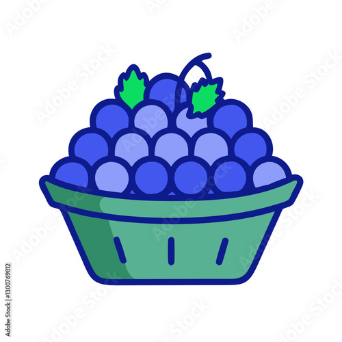 Fresh grapes in green basket, perfect for snacking