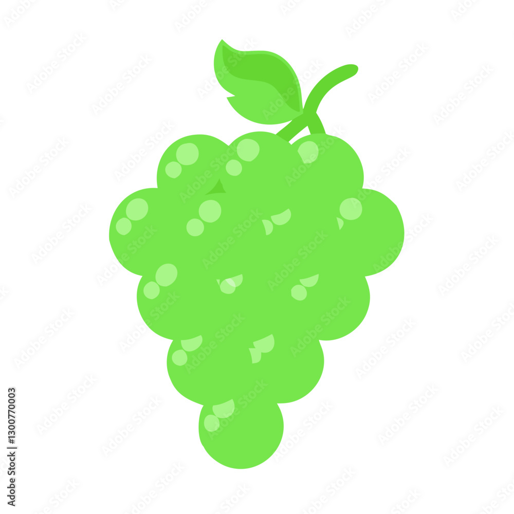 Fresh green grapes with vibrant design and leaf Fresh green grapes with vibrant design and leaf