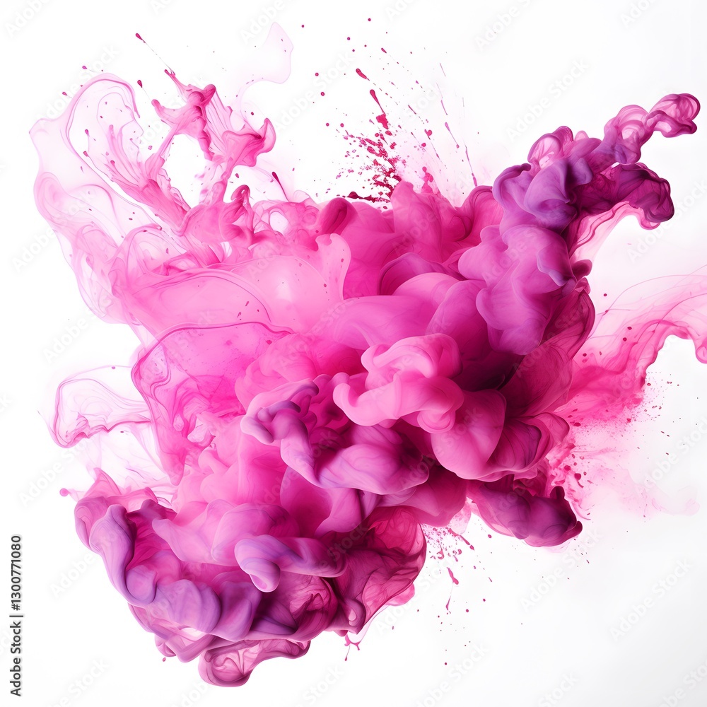 Obraz premium Abstract watercolor pink paint splashes background